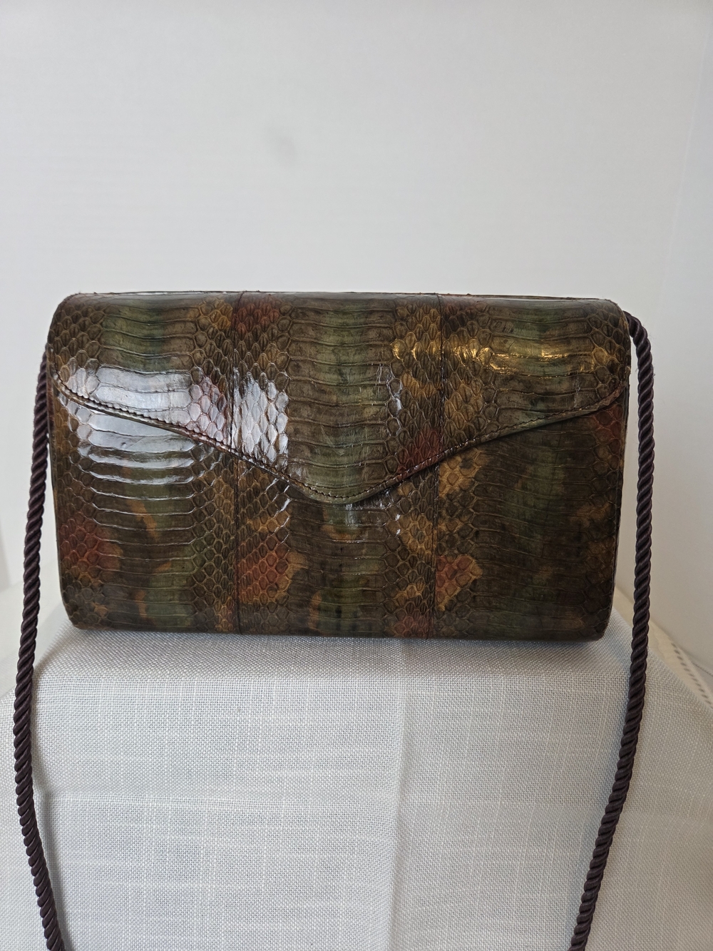 Vintage Polly Bergen Snake Skin Clutch Purse